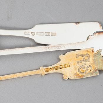 Coat of arms of Helsinki silver spoons, 39 pcs, Turku Finland 1936 - 1974.