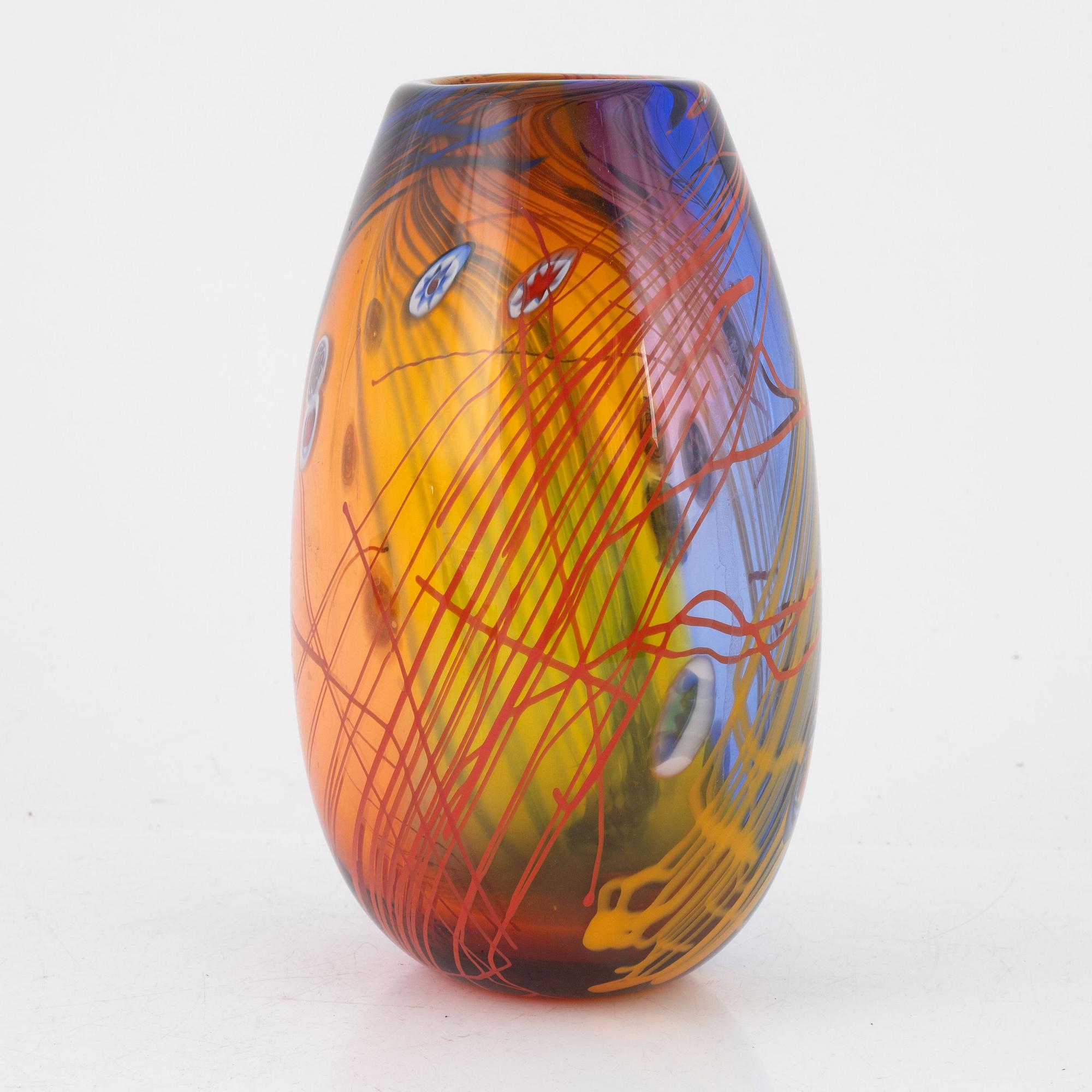 Berit Johansson, vase, glass, Sjöhyttan.