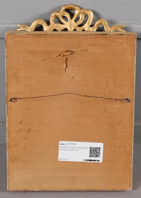 OIDENTIFIERAD KONSTNÄR, akvarell, ej signerad.