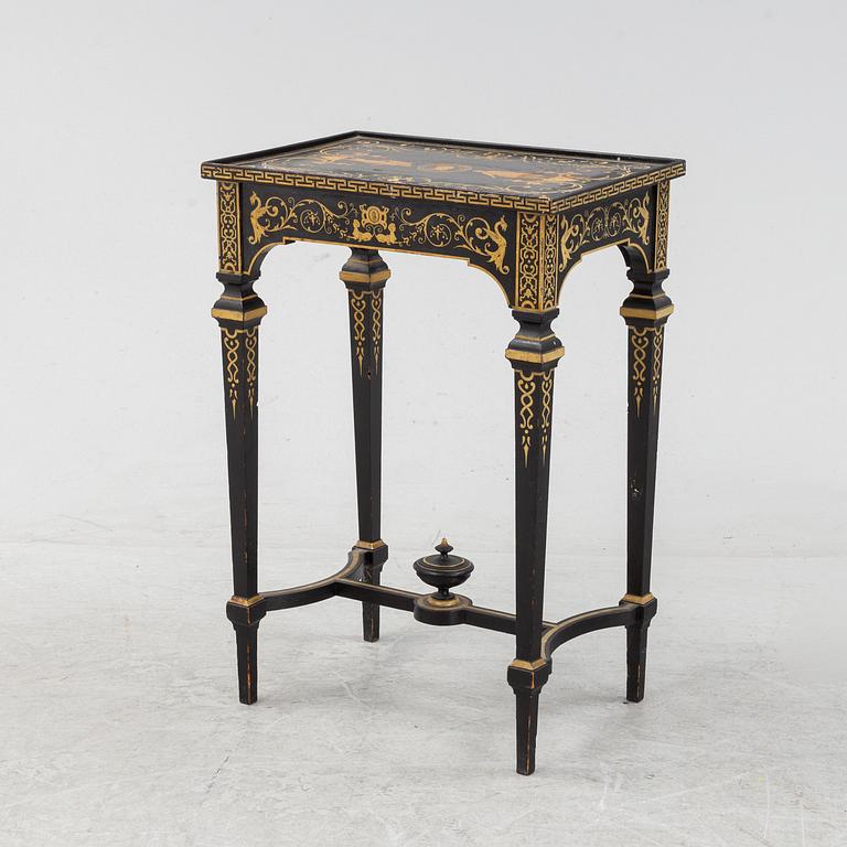 Bord med skrin, Ersbach und Hausness Blechwarenfabrik, Dresden, 1880-tal.