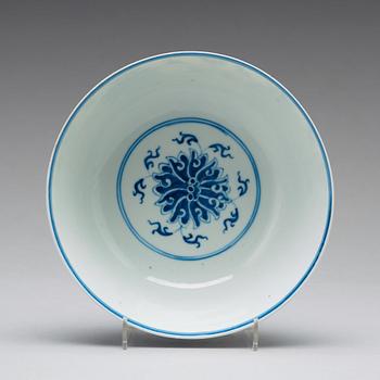 A blue and white 'lotus' bowl, late Qingdynasty with Guangxus six character mark.