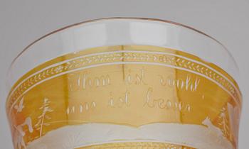 PARTI GLAS, 8 delar, bla Böhmiskt, 1800/1900-tal.