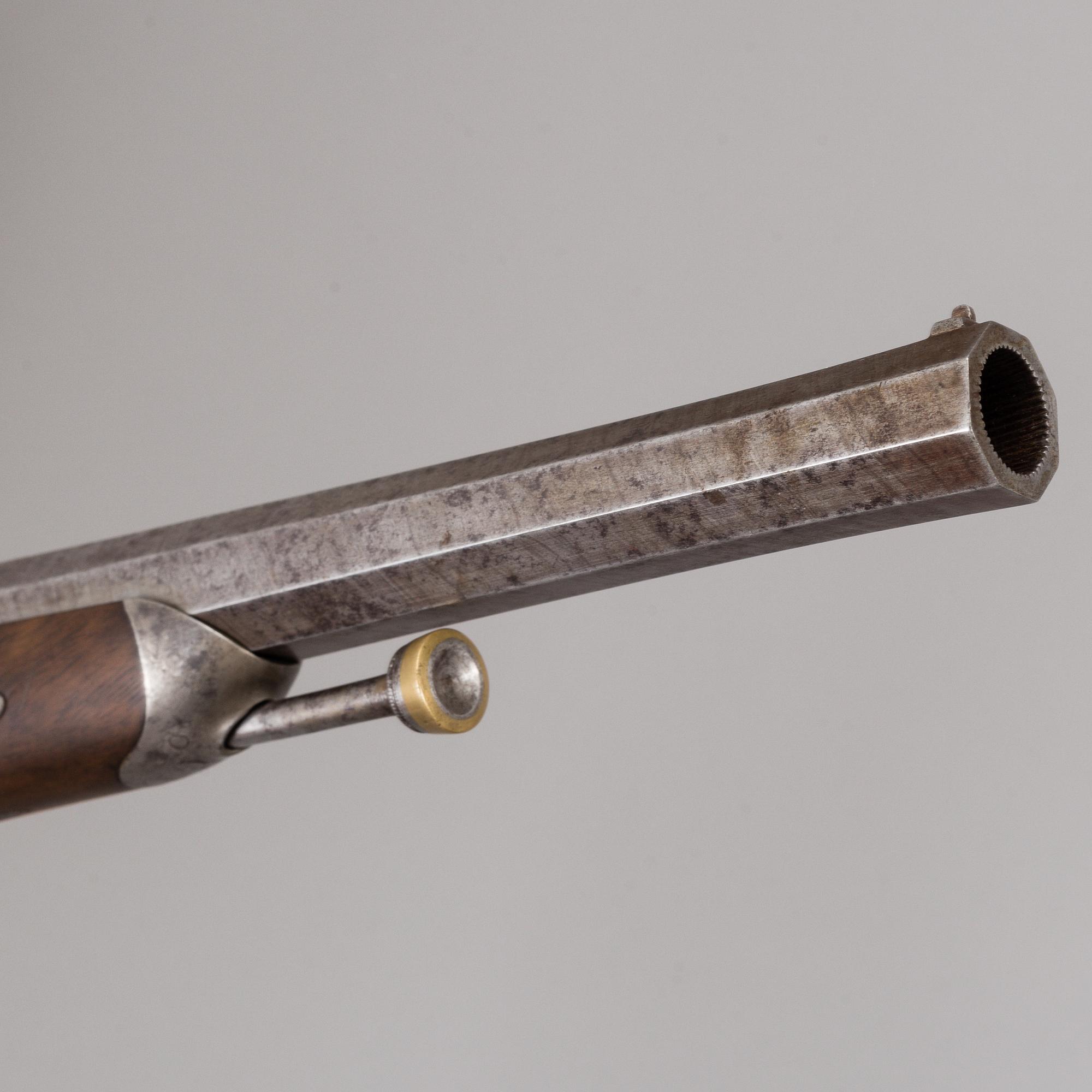 A 1840's French cased percussion pistols marked: Mre Rle de Maubeuge.