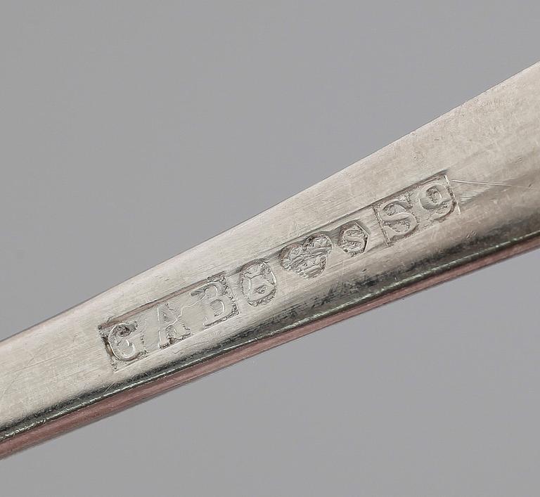 KAFFESKEDAR, 12 st, silver, GAB, Stockholm 1968. Vikt ca 196 gram.