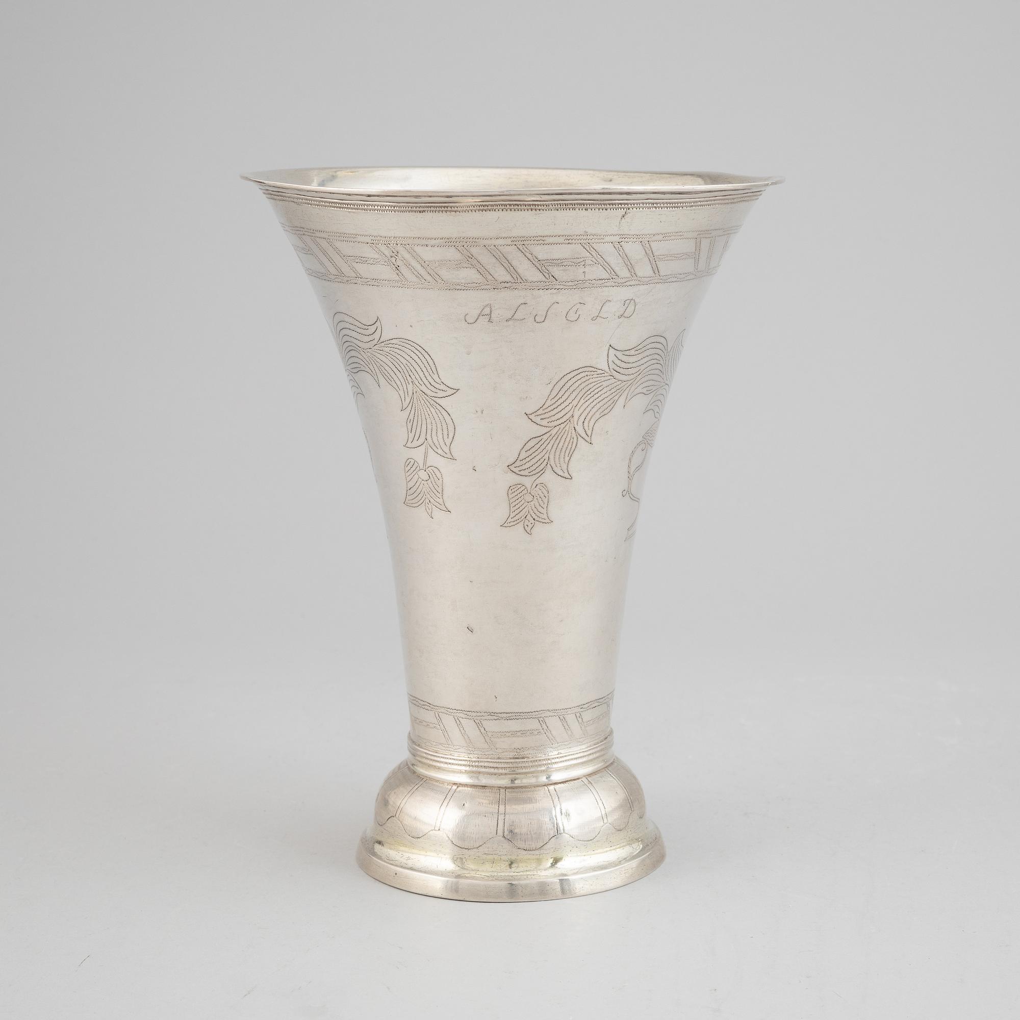 A silver beaker by Abraham Sundström, Västerås, 1796.