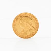 Gold coin Sovereign 1899 Great Britain Victoria.