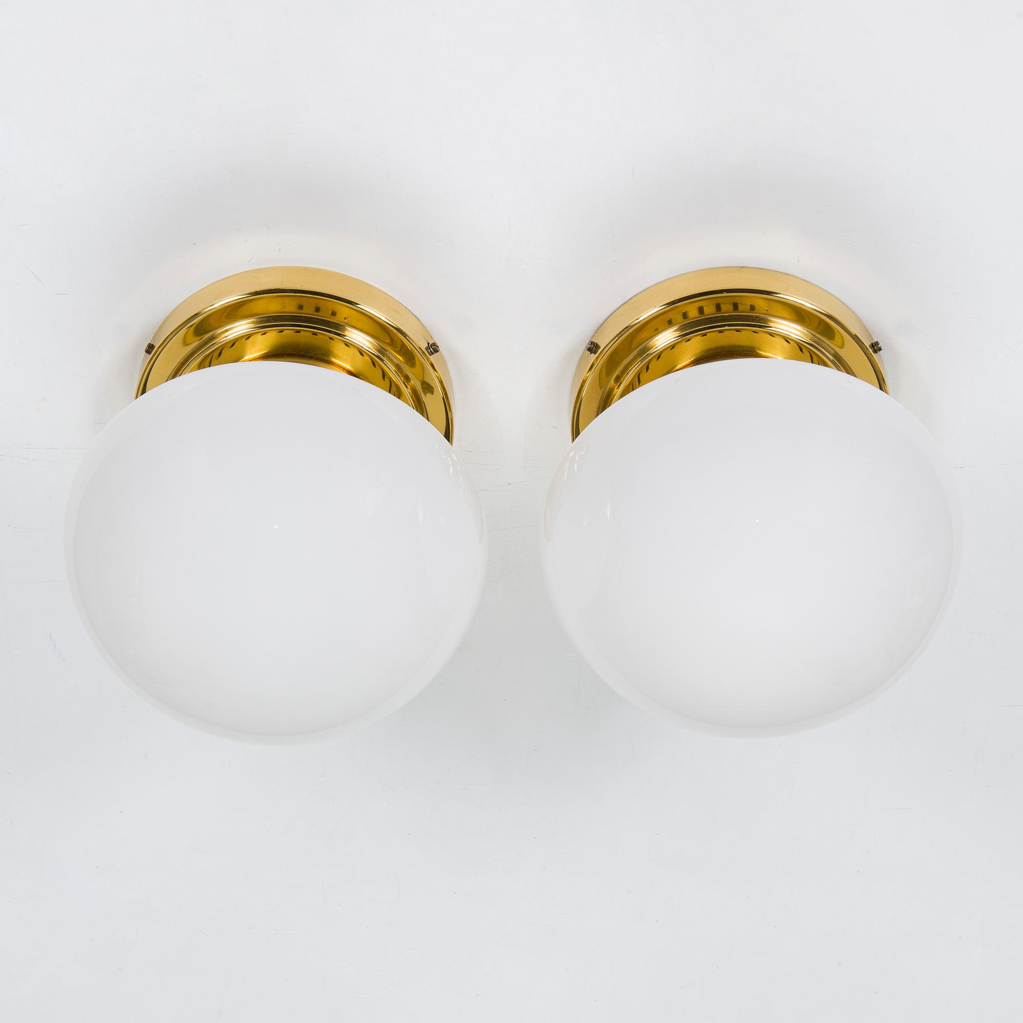 Klaus Michalik, vägg-/taklampor, ett par, "Bau" modell 971-504/H, Stockmann Orno 1960-tal.