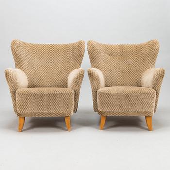 ILMARI LAPPALAINEN, a pair of mid-20th century 'Laila' armchairs for Asko.