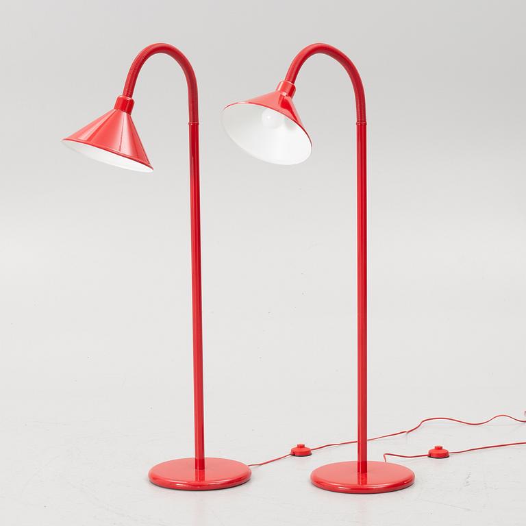 Floor lamps, a pair, second half of the 20th century.