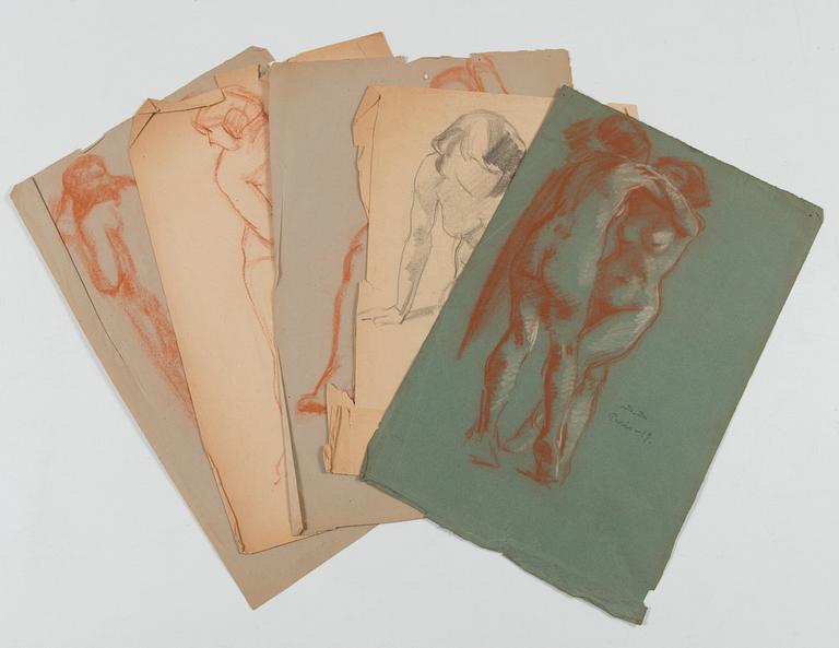 Santeri Salokivi, Studies of  Women Nudes, 5 pcs.
