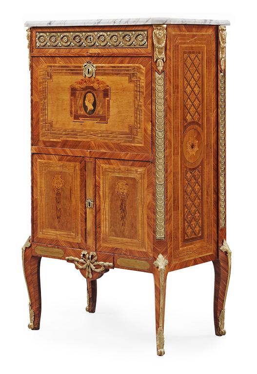 A Gustavian secretaire signed and dated by Gottlieb Iwersson 1783.