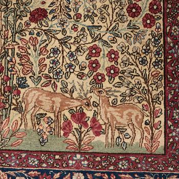 RUG. Semi-antique Kerman Figural. 225 x 141 cm.