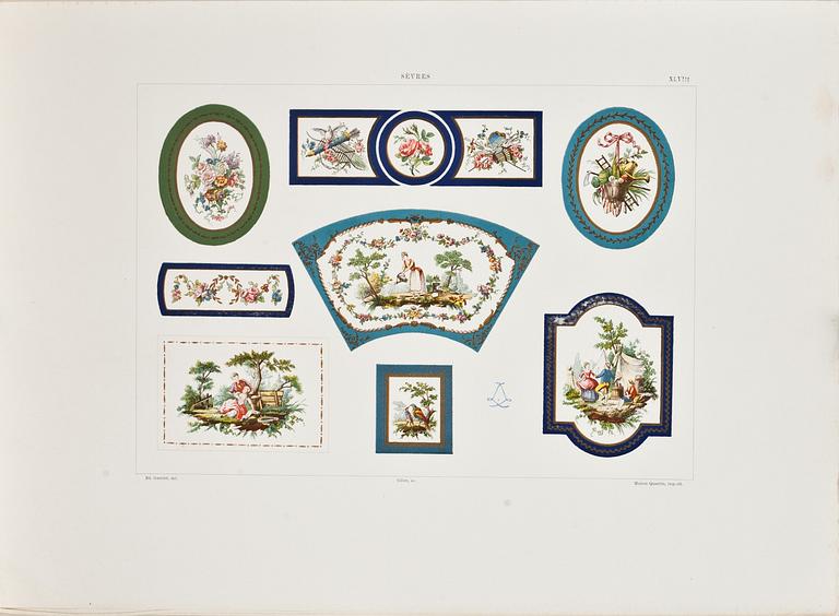 MAPP med litografier, 34 st, Edouard Garnier, 1880/90-tal.