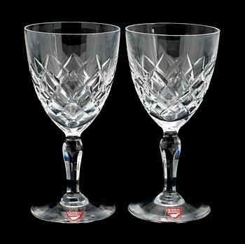 RÖDVINSGLAS, 12 st, "Karolina", Orrefors.