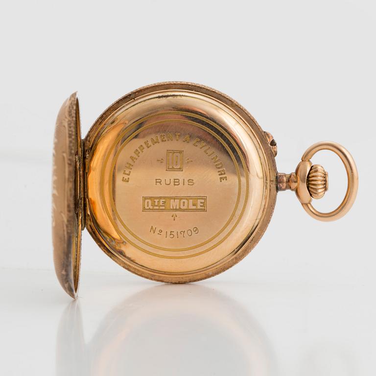 DAMFICKUR, 14K guld och emalj, Ryssland.