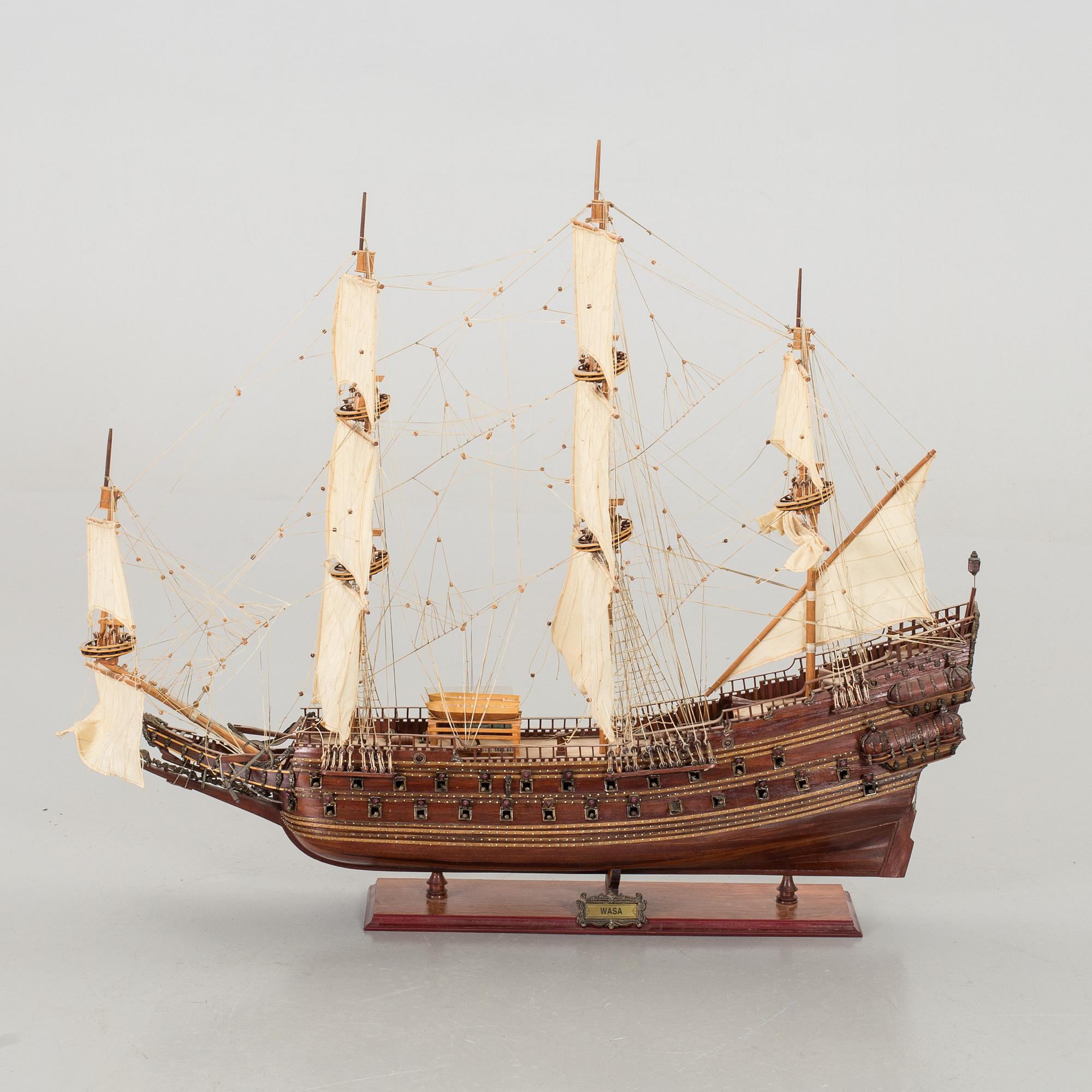 MODELL AV  "VASA" SKEPPET, 1900-talets andra hälft.