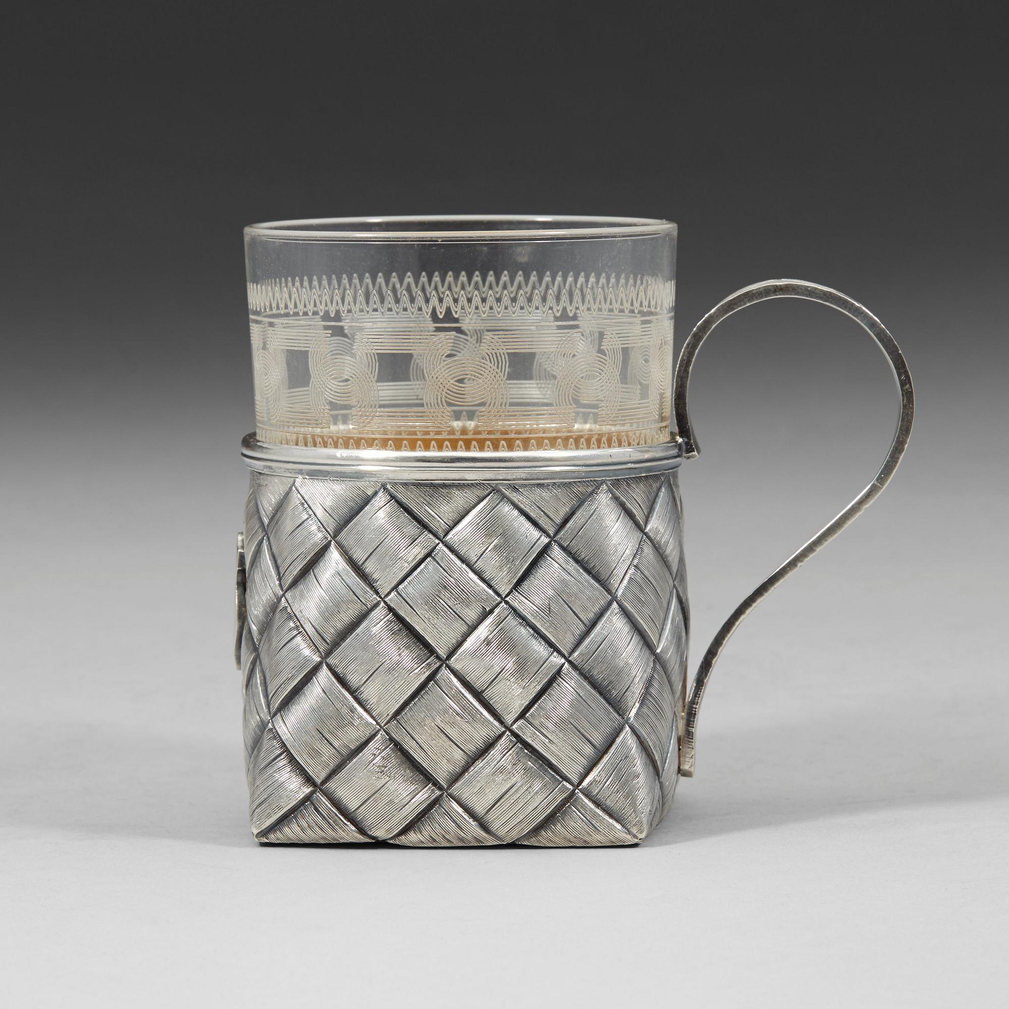 A Russian 19th century parcel-gilt tea-glas holder, Vasily Ivanov, S:t Petersburg 1894.
