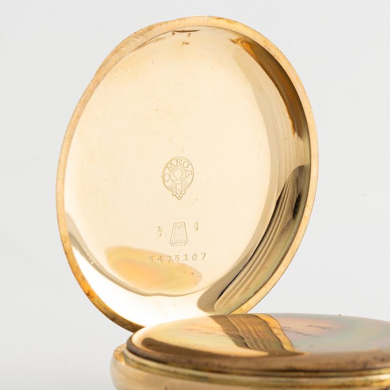 Omega, fickur, 14K guld, "Röd Tolva", 51 mm.