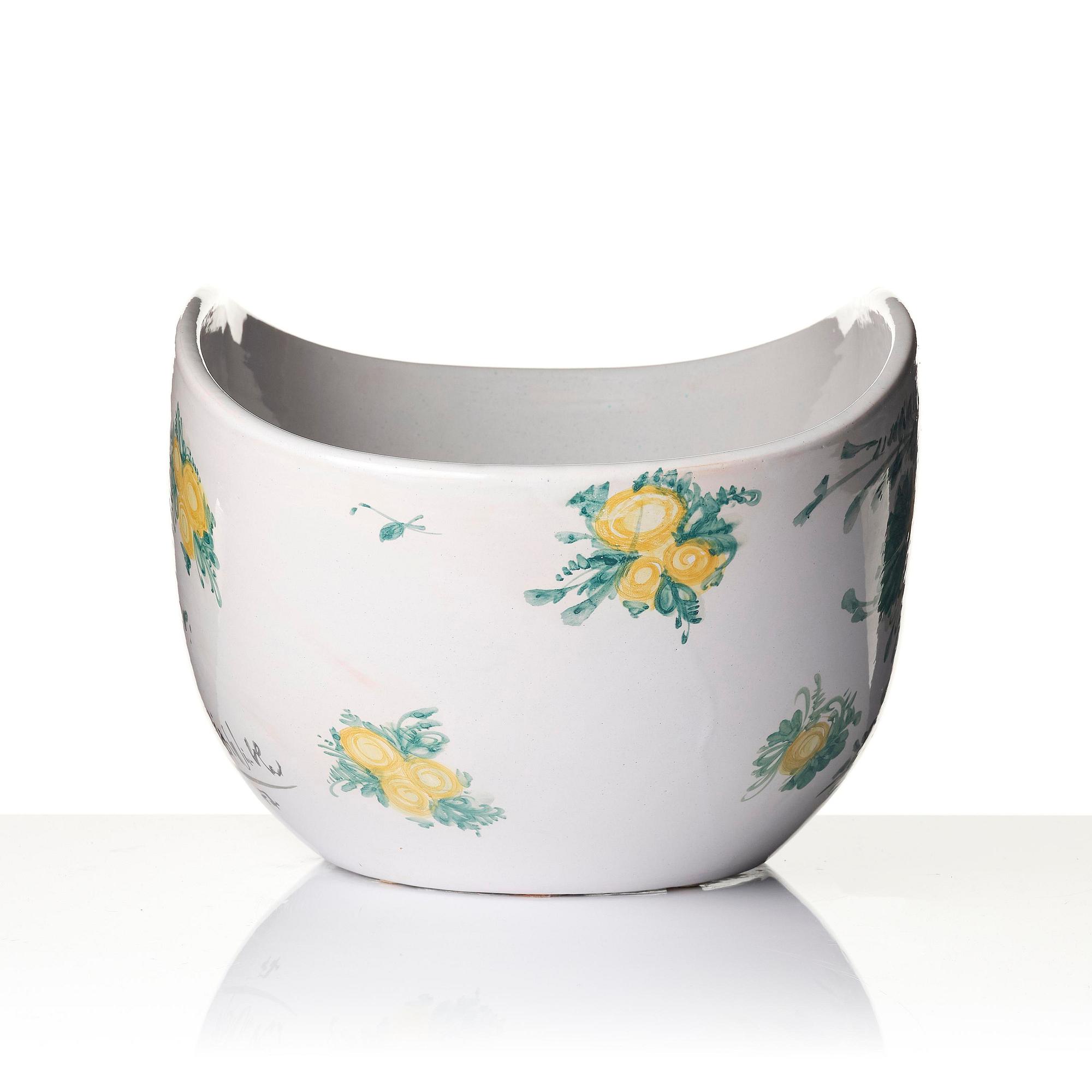 Björn Wiinblad, stor skål, glaserad keramik, Danmark, daterad 1977.