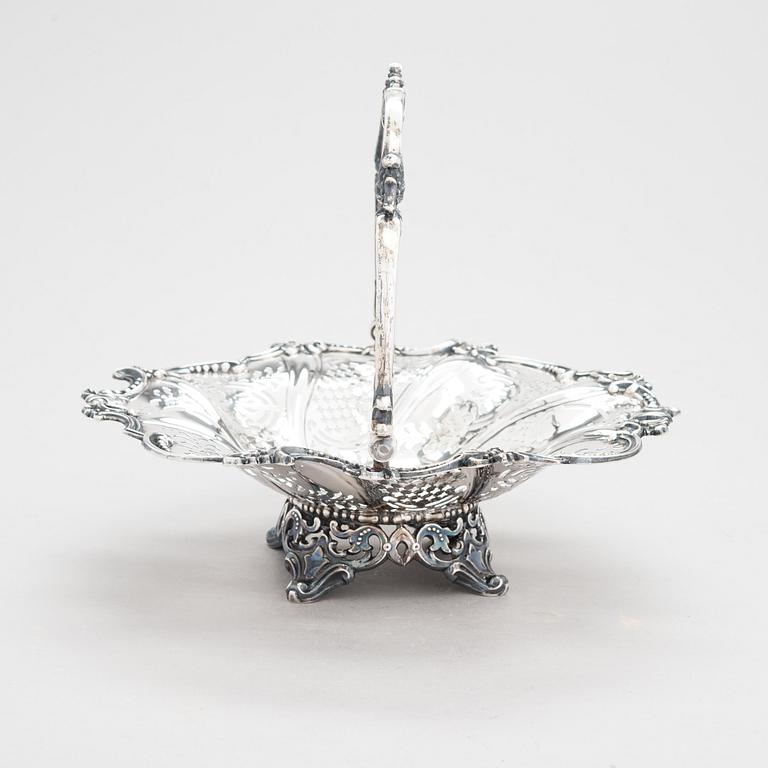 A Victorian sterling silver sweetmeat basket, maker's mark of Henry Wilkinson & Co, Sheffield 1855.