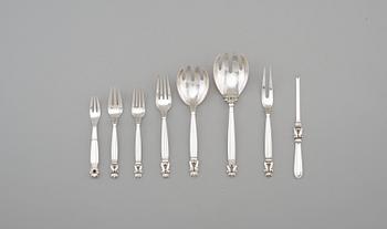 A Johan Rohde set of 340 pcs 'Acorn' flatware, by Georg Jensen, Copenhagen 1945-54.