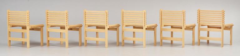 A set of six Gunnar Aagaard Andersen bamboo 'Lamella chairs', for MatzForm.