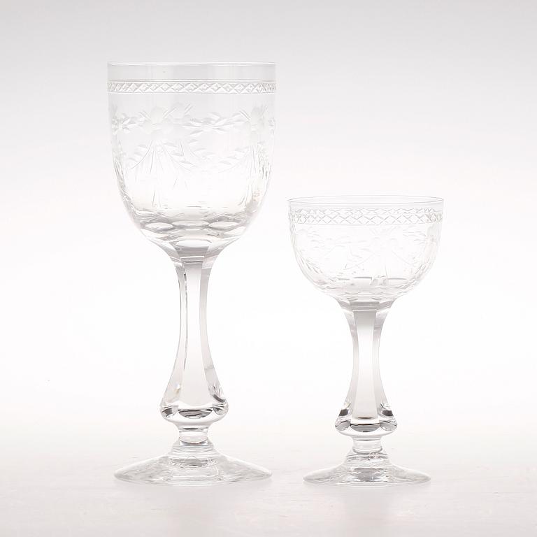 VINGLAS och MADEIRAGLAS 15 st, "MacGuirlang", Fritz Kallenberg, Boda.