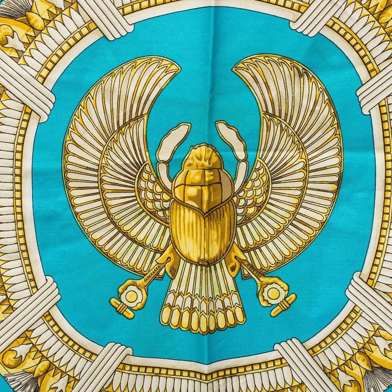 An "Egypte" Hermès silk scarf design Caty Latham.