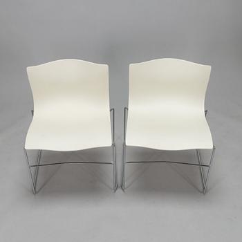 Massimo Vignelli, a set of six 'Handkerchief' stacking chairs for Knoll, 1985.