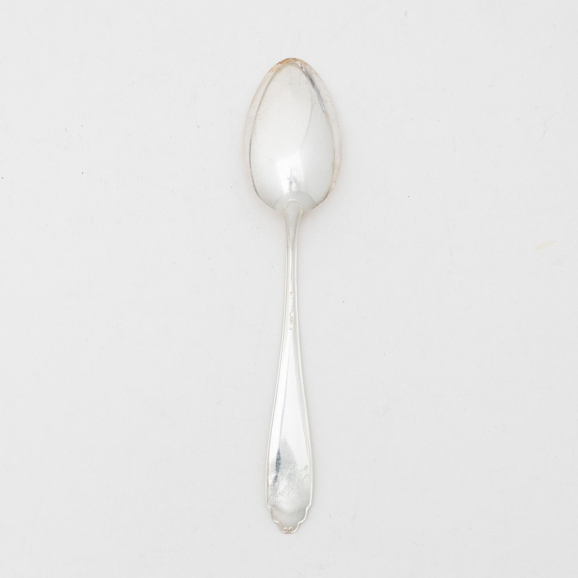 Spoons, 12 pcs, silver, "Wasa", GAB, 1946-1957.