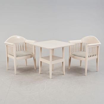 SOFFGRUPP, 4 delar, "White Chair (Hvitträsk)", Eliel Saarinen, formgivna 1910.