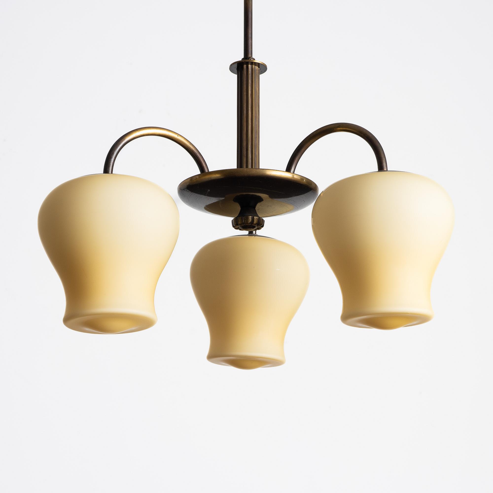 Ceiling lamp, model no. 780 Bröderna Malmström's Metal Goods Factory, 1940s.