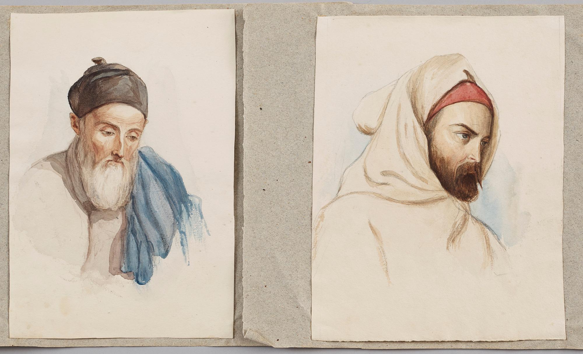 FRITZ VON DARDEL, 15 st teckningar/akvareller, de flesta osignerade, daterade, mest 1830-50-tal.