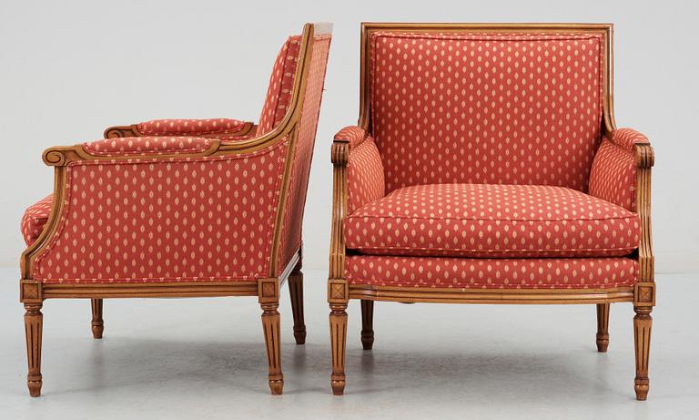 FÅTÖLJER, 2 st, gustaviansk stil, 1900/2000-tal.