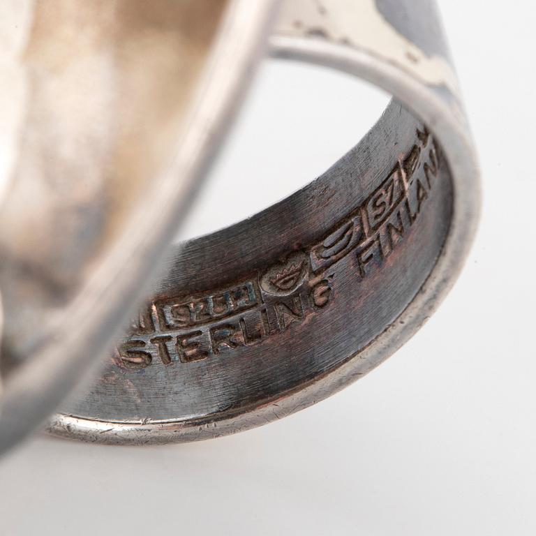 BJÖRN WECKSTRÖM, Ring, 'Jaaras dream', silver. Helsingfors 1971.