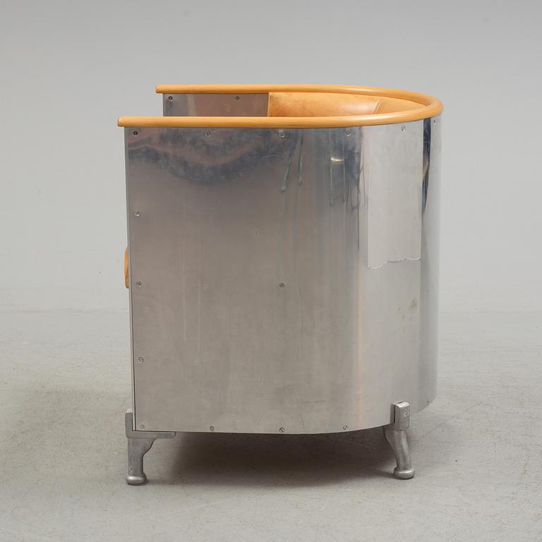 MATS THESELIUS. fåtölj, "Aluminiumfåtöljen" för Källemo, formgiven 1990.