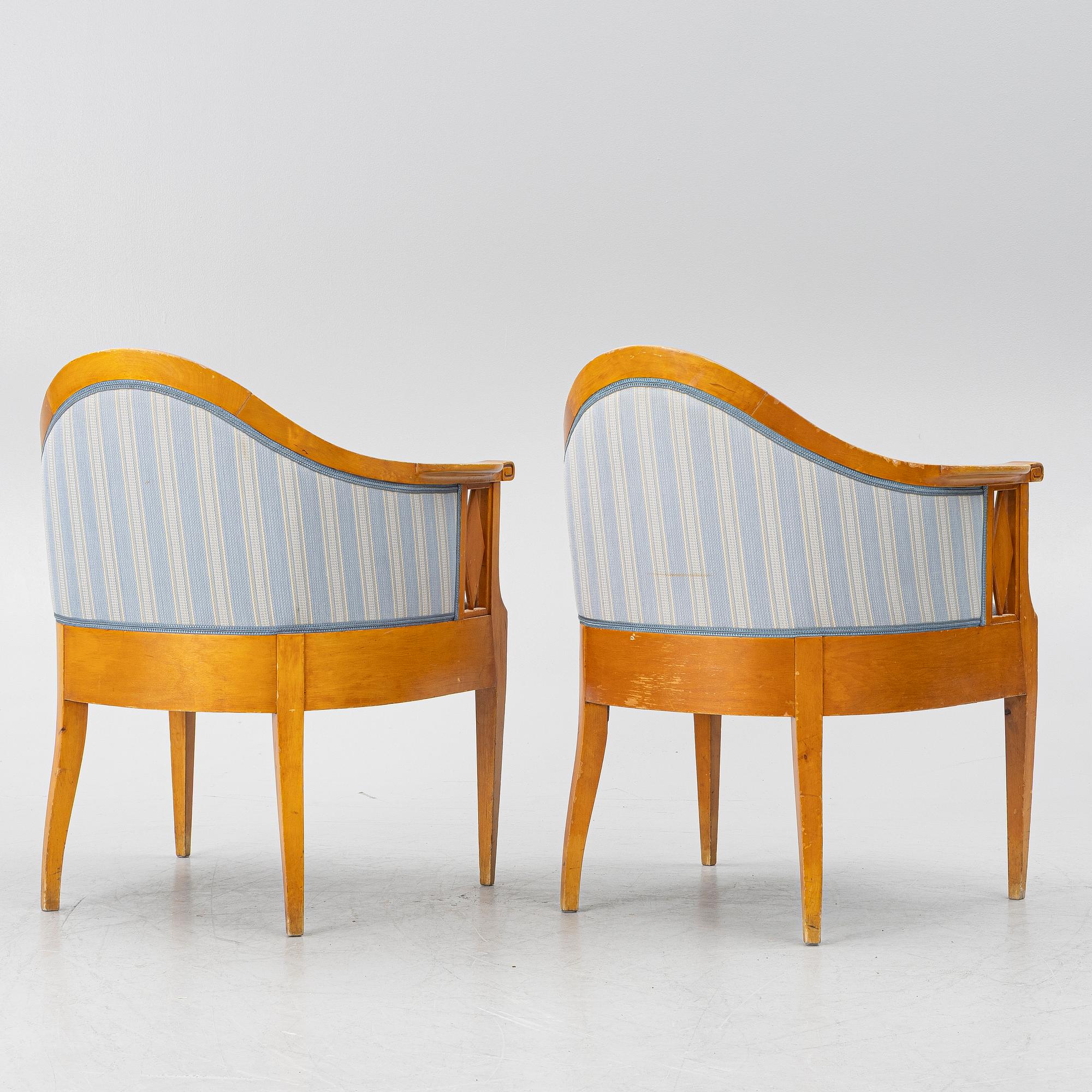 A pair of armchairs, Nordiska Kompaniet, first half of the 20th century.