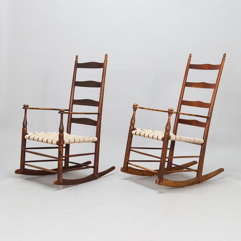 Two Shaker style rocking chairs, early 20th century.