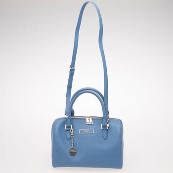 A Saffiano Blue Leather Handbag.