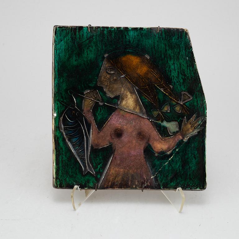 Rut Bryk, a stoneware wall plaque, signed Bryk.