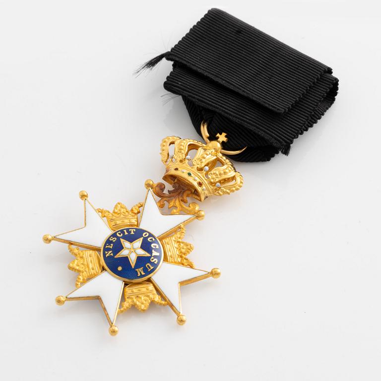 Royal Order of the North Star. 18K gold and enamel,