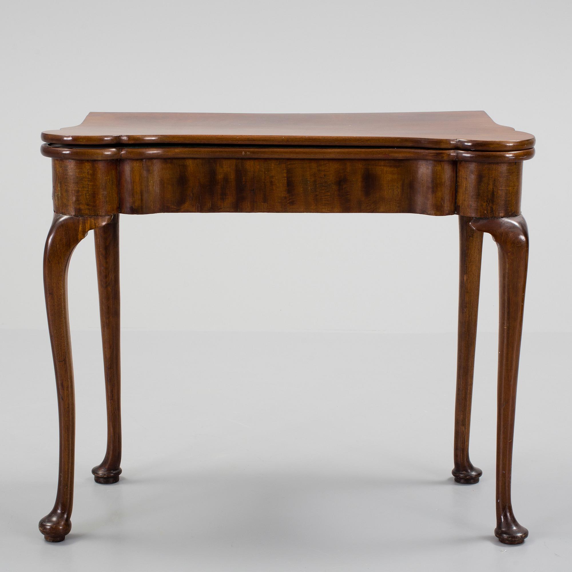A 19th Century Queen Anne revival concertina action card and gaming table.