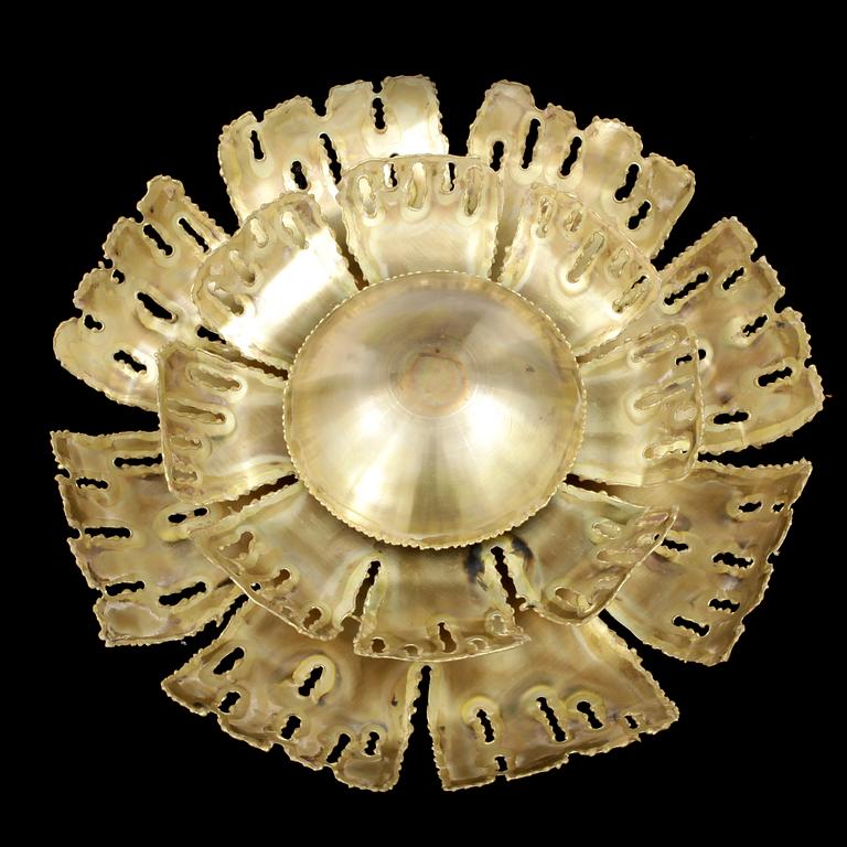 VÄGGLAMPA, mässing, Holm Sørensen & Co, Danmark, kring 1900-talets mitt.