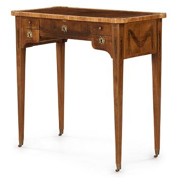 28. A Gustavian late 18th century sewing table by Jonas Hultsten .