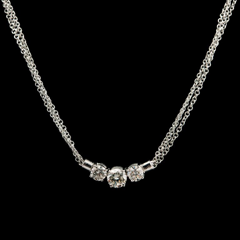 A NECKLACE, brilliant cut diamonds 2.00 ct. 18K white gold. Length 39 cm, weight 11 g.