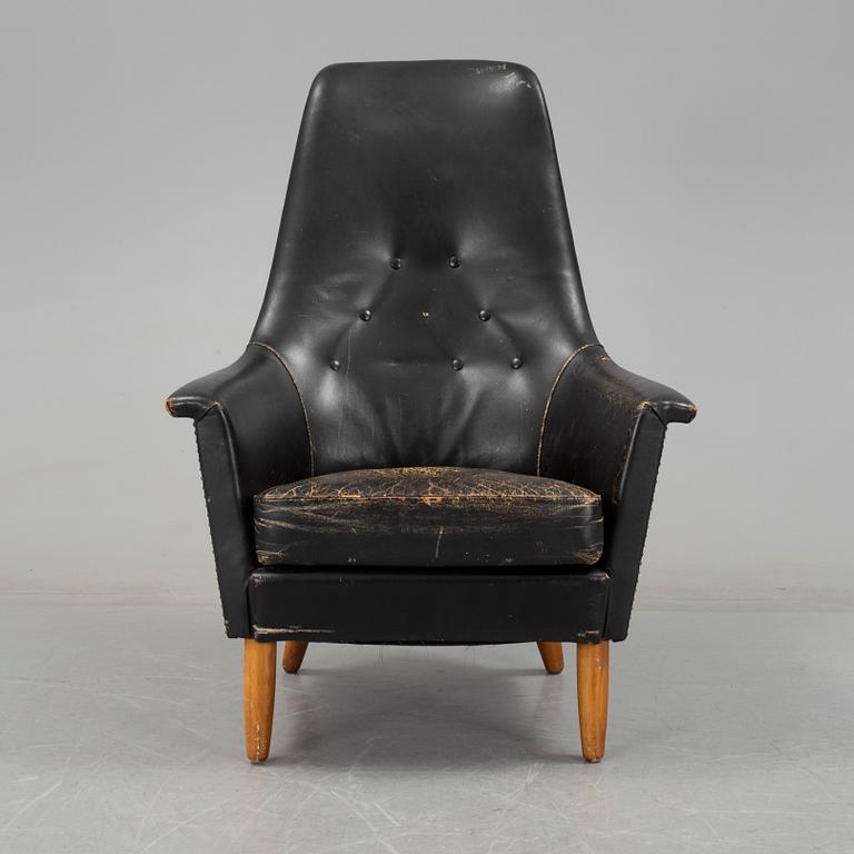 A leather easychair 1950/60s.