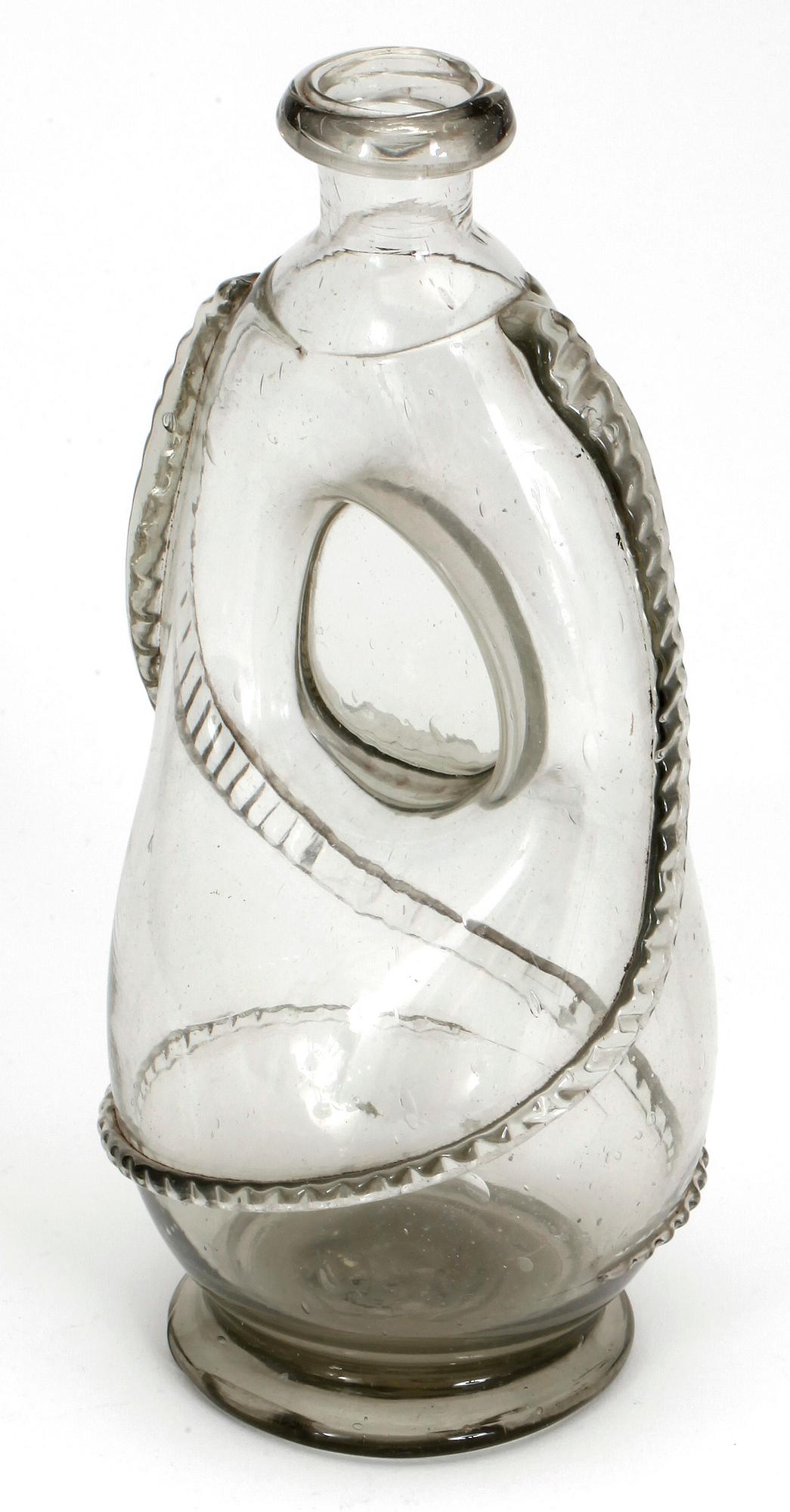 KLUCKAFLASKA, glas, 1700/1800-tal.