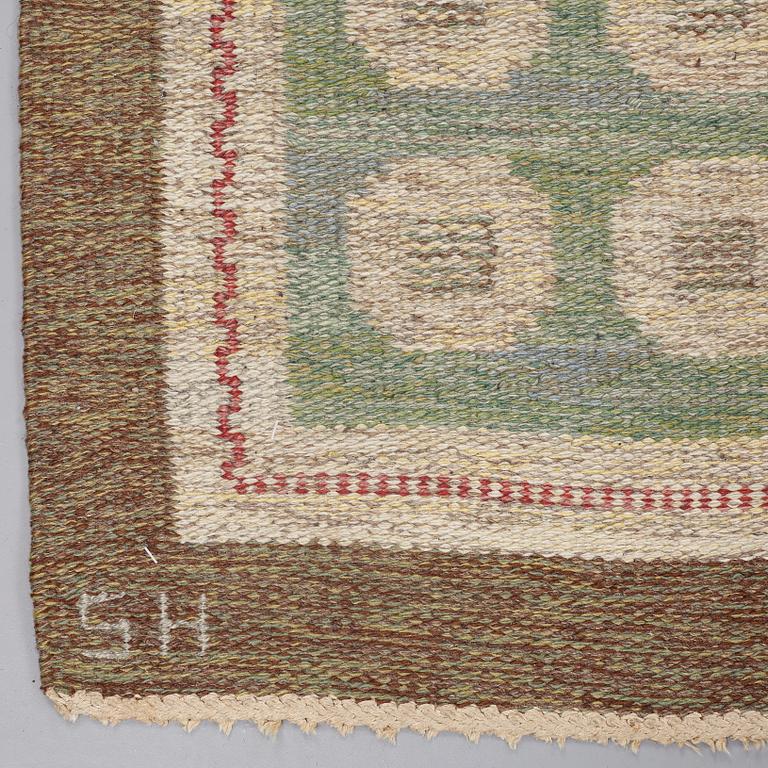 Edna Martin, EDNA MARTIN, A CARPET, flat weave, ca 240 x 161,5 cm, signed SH (Svensk Hemslöjd).