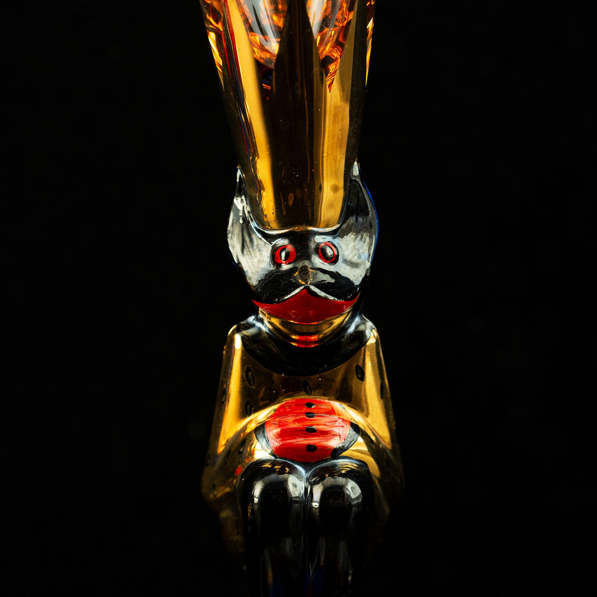 Gunnar Cyrén, a set of six "Devil" shot glasses and a decanter from the "Nobel" series, Orrefors Sweden post 1996.