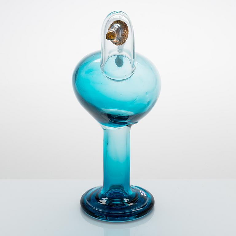 Oiva Toikka, fågel, "Kiikkuri", signerad Oiva Toikka, Nuutajärvi Notsjö.